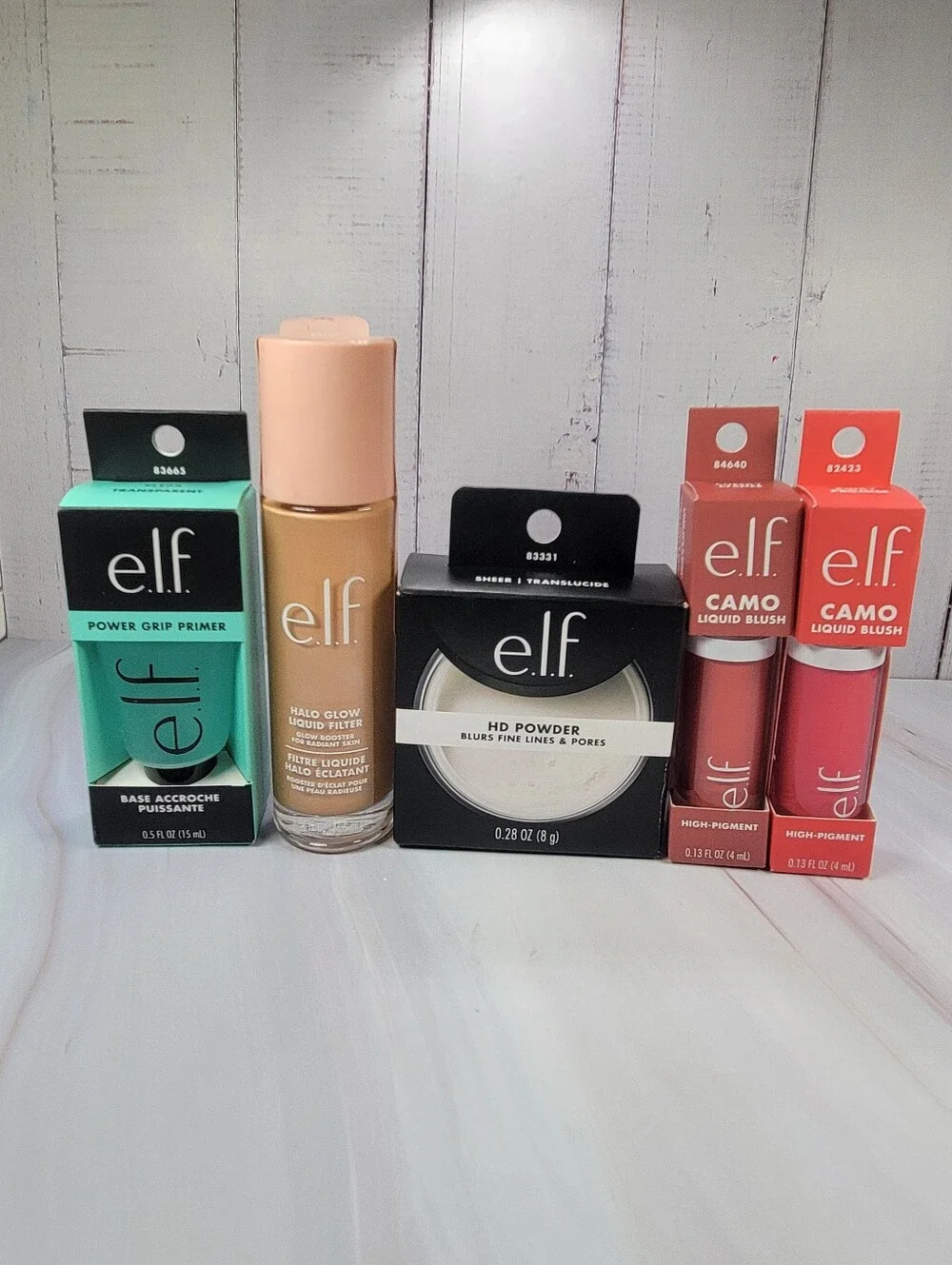 Elf Primer, Halo Glow Liquid Filter, HD Powder & Liquid Blush Bundle NEW!